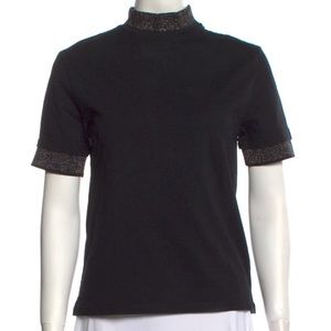 Acne XS black t shirt with glitter trim